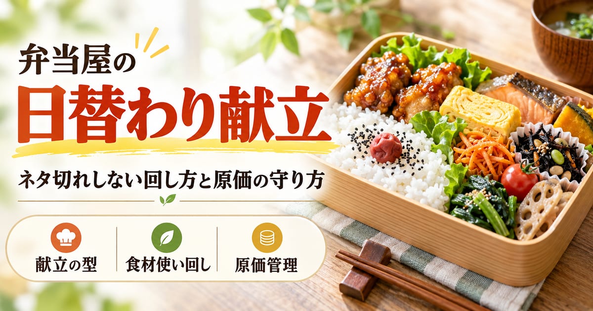 弁当屋の日替わり弁当、ネタ切れしない献立の回し方と原価の守り方