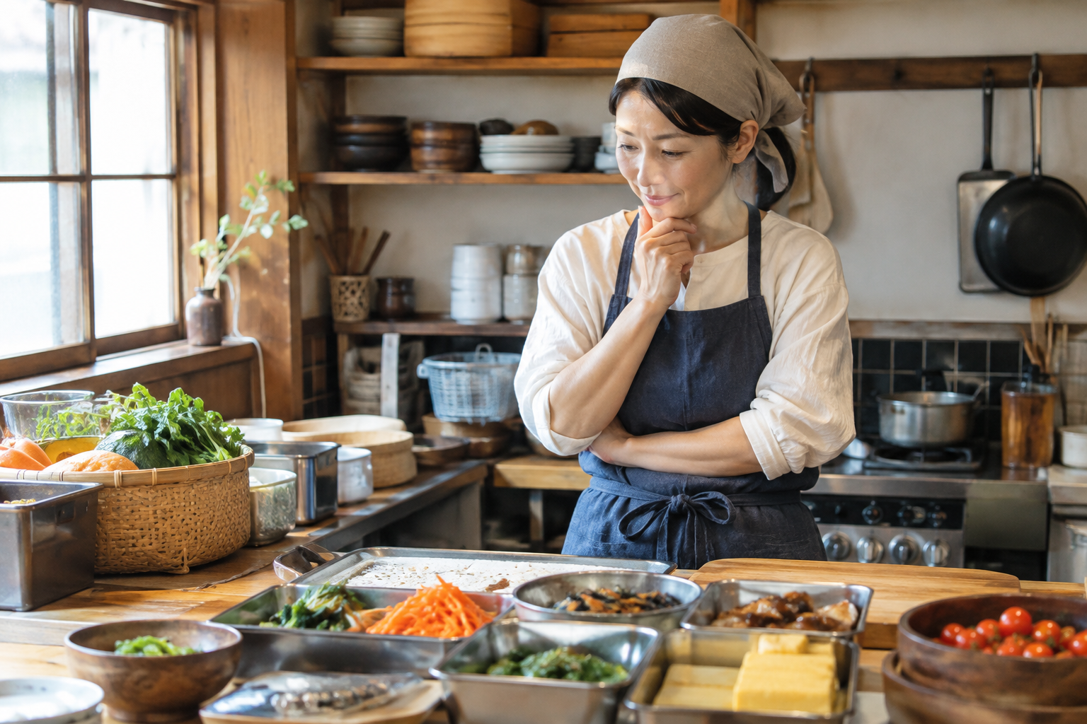 仕込みを考える弁当屋のオーナー
