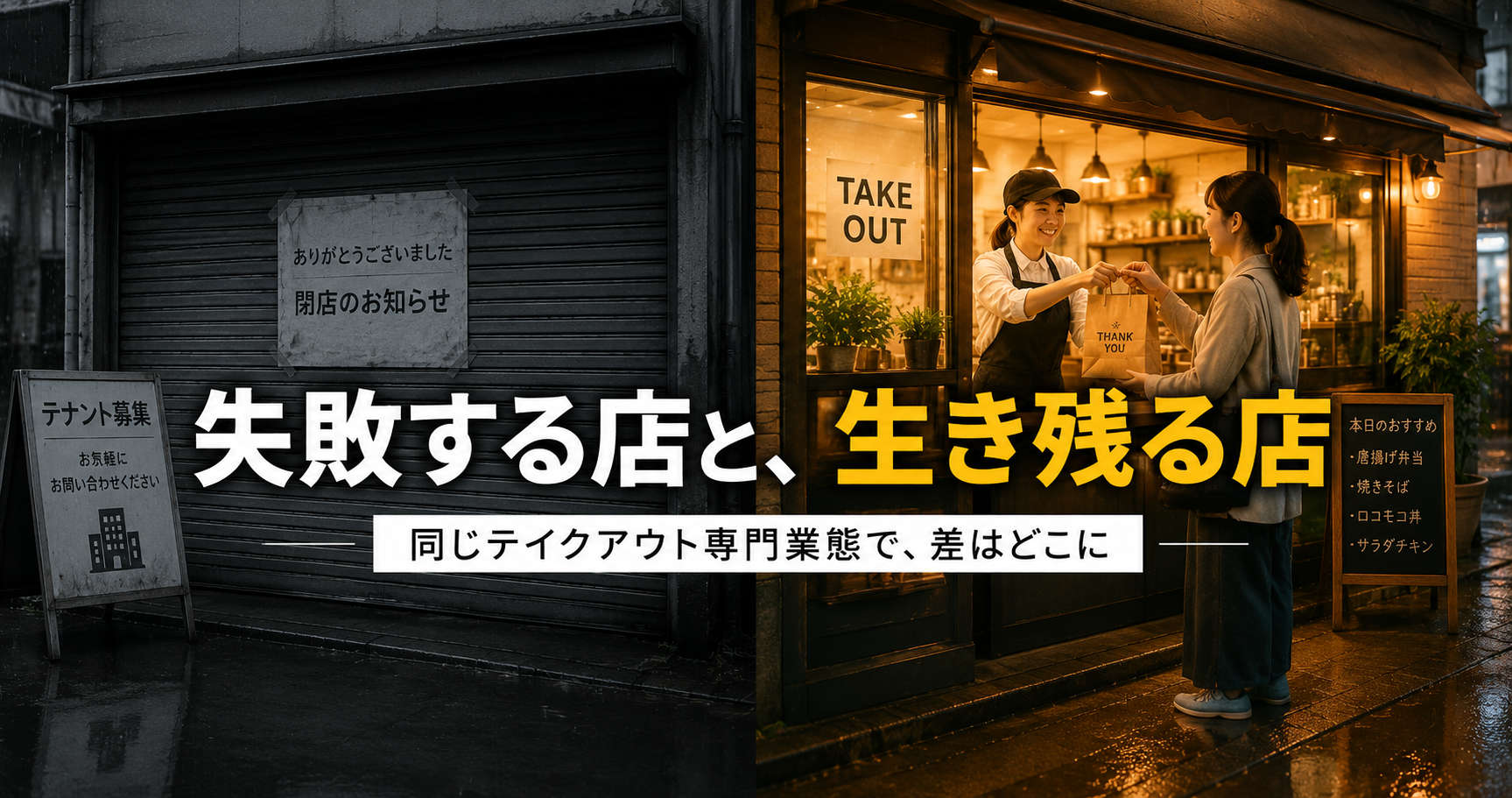 テイクアウト専門店が失敗する7つのパターン — 生き残ってる店との決定的な違い