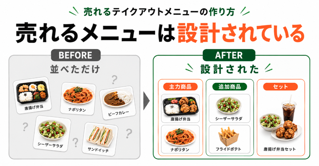売れるテイクアウトメニューの作り方!「並べる」のではなく「設計する」のが重要