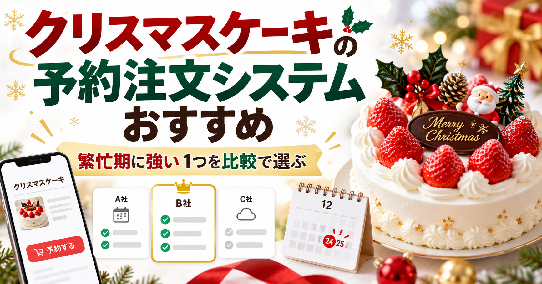 クリスマスケーキの予約注文システムおすすめ — 繁忙期に強い1つを比較で選ぶ